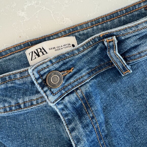 Zara Marine Straight Raw Hem in Medium Blue - Picture 7 of 7